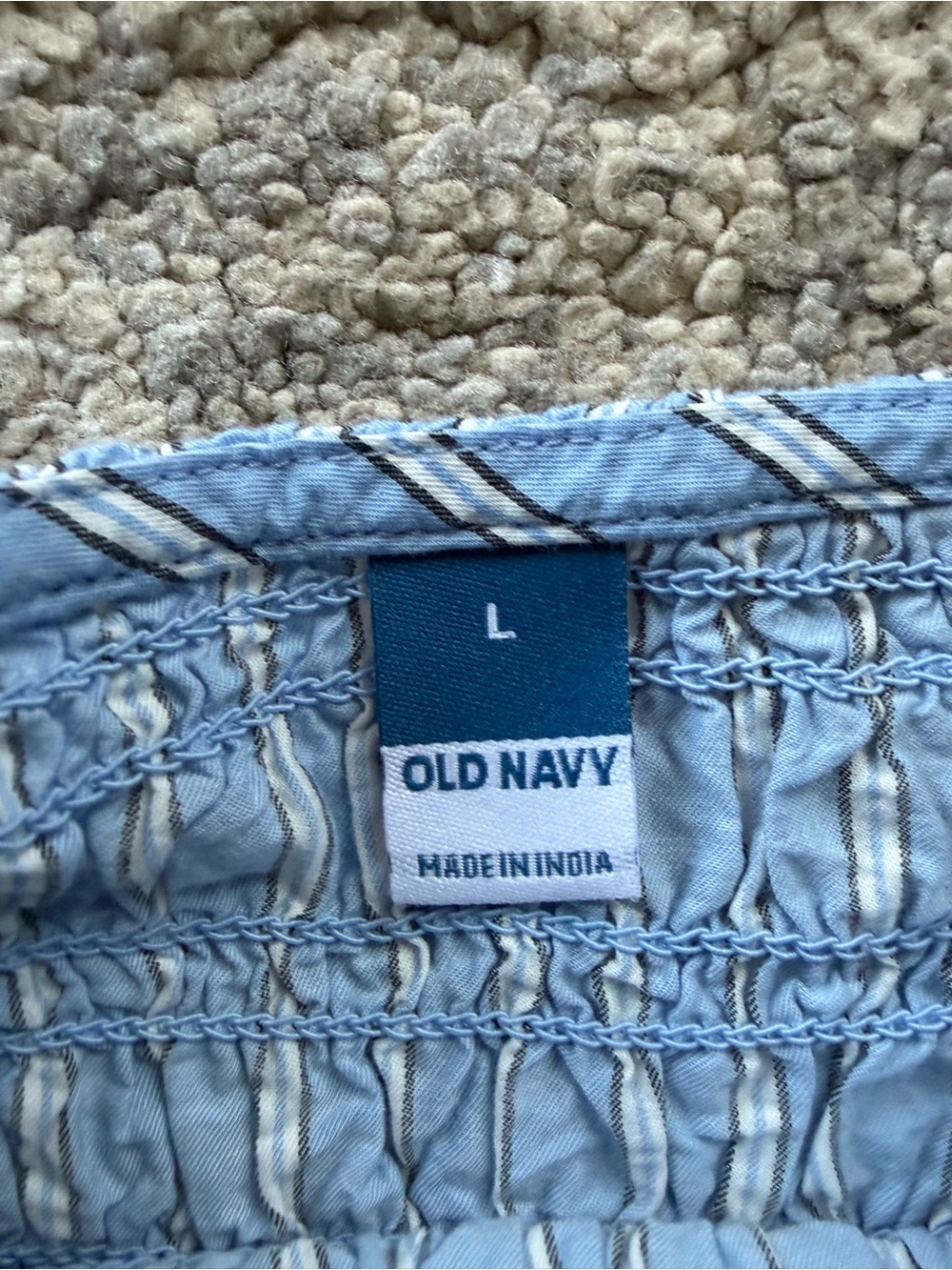 Old Navy Light Blue and White Striped Smocked Dress - Picture 4 of 6